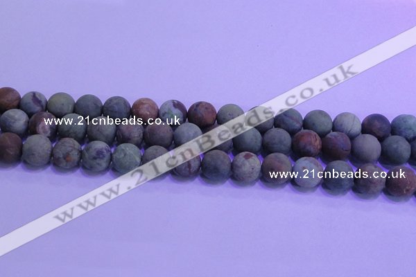 COP1353 15.5 inches 10mm round matte green opal gemstone beads