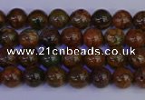 COP1360 15.5 inches 4mm round African green opal beads wholesale