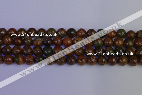 COP1365 15.5 inches 14mm round African green opal beads wholesale