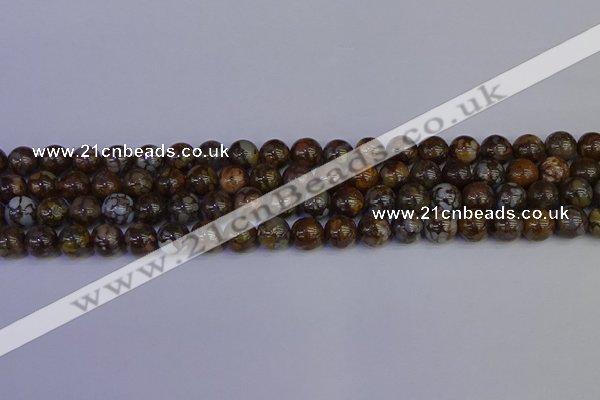 COP1372 15.5 inches 8mm round fire lace opal beads wholesale
