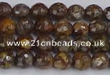 COP1387 15.5 inches 6mm faceted round fire lace opal beads