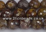 COP1389 15.5 inches 10mm faceted round fire lace opal beads