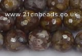 COP1390 15.5 inches 12mm faceted round fire lace opal beads