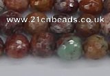 COP1395 15.5 inches 8mm faceted round African green opal beads