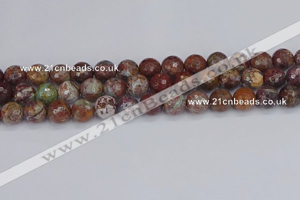 COP1397 15.5 inches 12mm faceted round African green opal beads