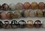 COP1411 15.5 inches 6mm faceted round natural pink opal gemstone beads