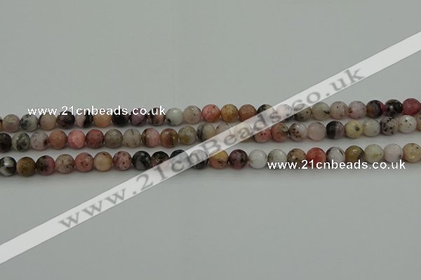 COP1411 15.5 inches 6mm faceted round natural pink opal gemstone beads