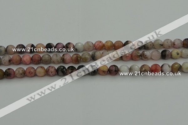 COP1413 15.5 inches 10mm faceted round natural pink opal gemstone beads