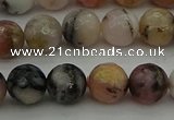 COP1414 15.5 inches 12mm faceted round natural pink opal gemstone beads