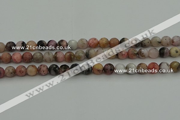 COP1414 15.5 inches 12mm faceted round natural pink opal gemstone beads