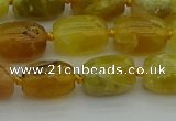 COP1420 15.5 inches 10*14mm drum yellow opal gemstone beads