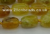 COP1421 15.5 inches 12*16mm drum yellow opal gemstone beads