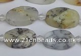 COP1431 15.5 inches 10*16mm oval white opal gemstone beads