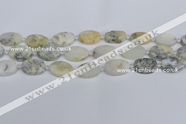 COP1433 15.5 inches 15*20mm oval white opal gemstone beads