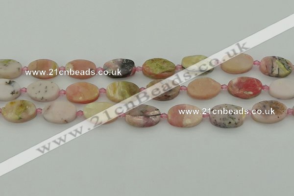 COP1436 15.5 inches 10*16mm oval natural pink opal gemstone beads