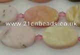 COP1437 15.5 inches 12*18mm oval natural pink opal gemstone beads