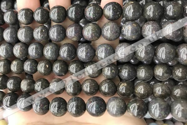 COP1447 15.5 inches 10mm - 11mm round blue opal gemstone beads