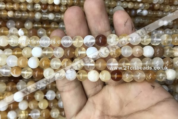 COP1457 15.5 inches 8mm round yellow opal gemstone beads