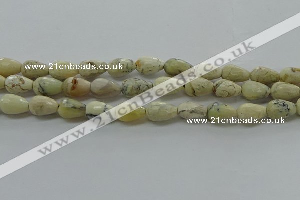 COP1480 15.5 inches 8*12mm faceted teardrop African opal gemstone beads