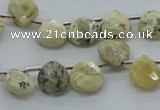 COP1482 15.5 inches 10*10mm briolette African opal gemstone beads