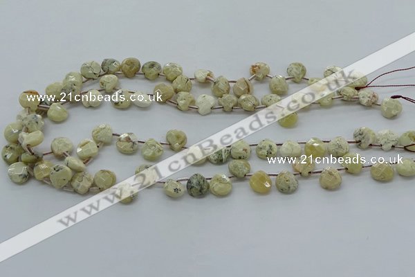 COP1482 15.5 inches 10*10mm briolette African opal gemstone beads