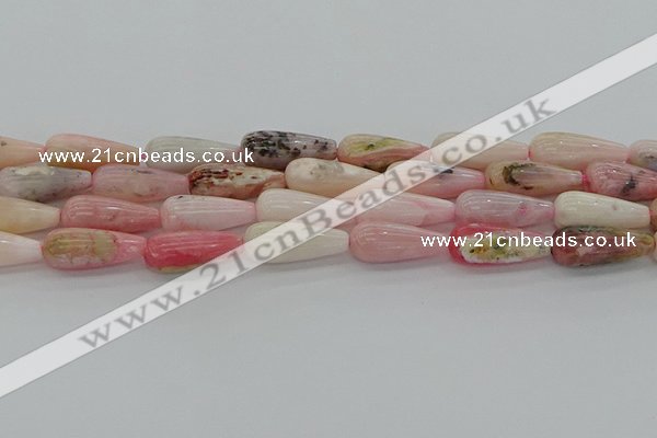 COP1490 15.5 inches 8*20mm teardrop natural pink opal beads