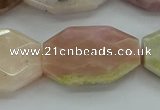 COP1493 15.5 inches 22*30mm faceted freeform natural pink opal beads