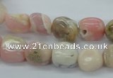 COP15 15.5 inches 10*12mm nugget natural pink opal beads wholesale