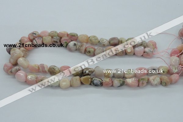 COP15 15.5 inches 10*12mm nugget natural pink opal beads wholesale