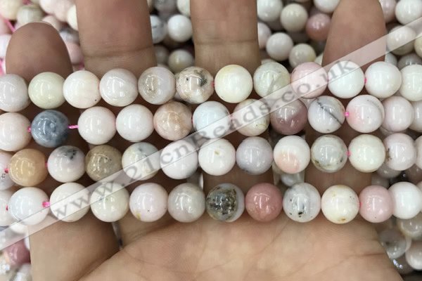 COP1542 15.5 inches 8mm round AB-color natural pink opal beads