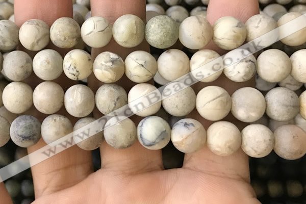 COP1564 15.5 inches 12mm round matte African opal beads