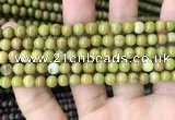 COP1572 15.5 inches 4mm round Australia olive green opal beads