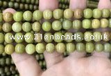 COP1574 15.5 inches 8mm round Australia olive green opal beads