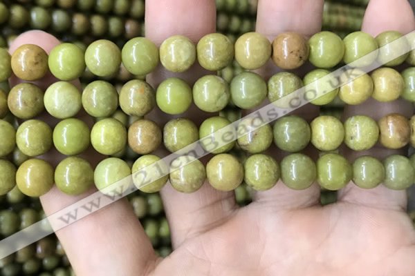 COP1574 15.5 inches 8mm round Australia olive green opal beads