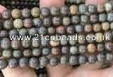 COP1580 15.5 inches 8mm round Australia brown green opal beads