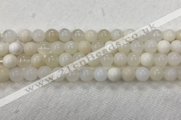 COP1589 15.5 inches 8mm round white opal gemstone beads