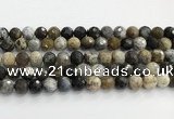 COP1612 15.5 inches 12mm faceted round moss opal beads