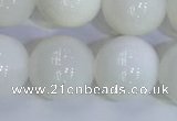 COP1619 15.5 inches 14mm round white opal gemstone beads