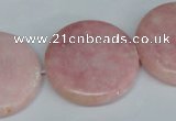 COP168 15.5 inches 30mm flat round pink opal gemstone beads