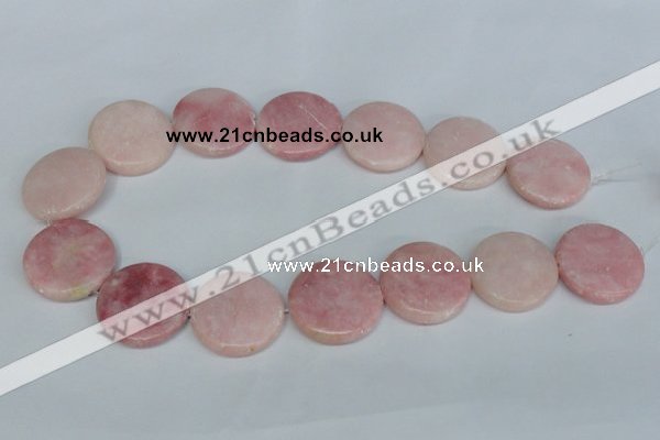 COP168 15.5 inches 30mm flat round pink opal gemstone beads