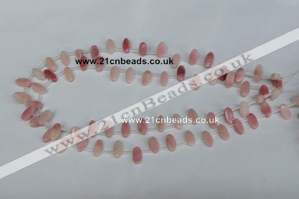 COP169 15.5 inches 6*12mm top-drilled marquise pink opal gemstone beads