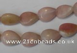 COP171 15.5 inches 10*14mm flat teardrop pink opal gemstone beads