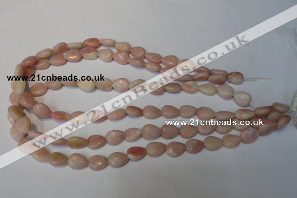 COP171 15.5 inches 10*14mm flat teardrop pink opal gemstone beads