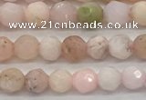 COP1710 15.5 inches 4mm faceted round natural pink opal beads