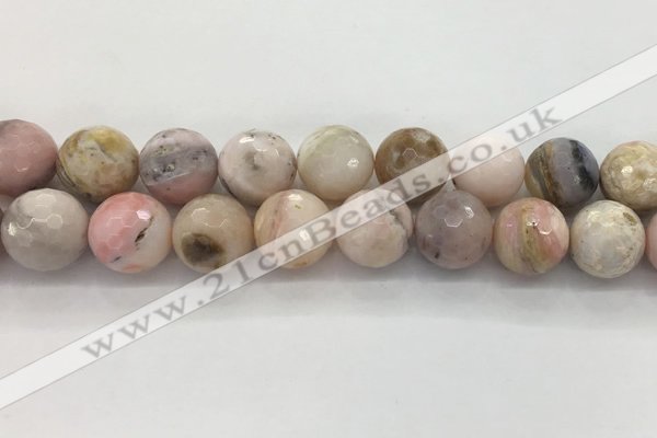 COP1717 15.5 inches 18mm faceted round natural pink opal beads