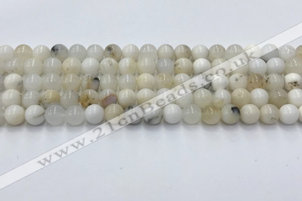 COP1725 15.5 inches 6mm round white opal beads wholesale