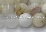 COP1726 15.5 inches 8mm round white opal beads wholesale