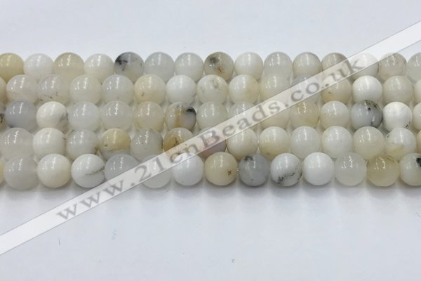 COP1726 15.5 inches 8mm round white opal beads wholesale