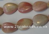 COP173 15.5 inches 13*18mm flat teardrop pink opal gemstone beads