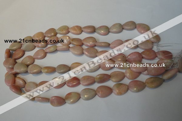 COP173 15.5 inches 13*18mm flat teardrop pink opal gemstone beads